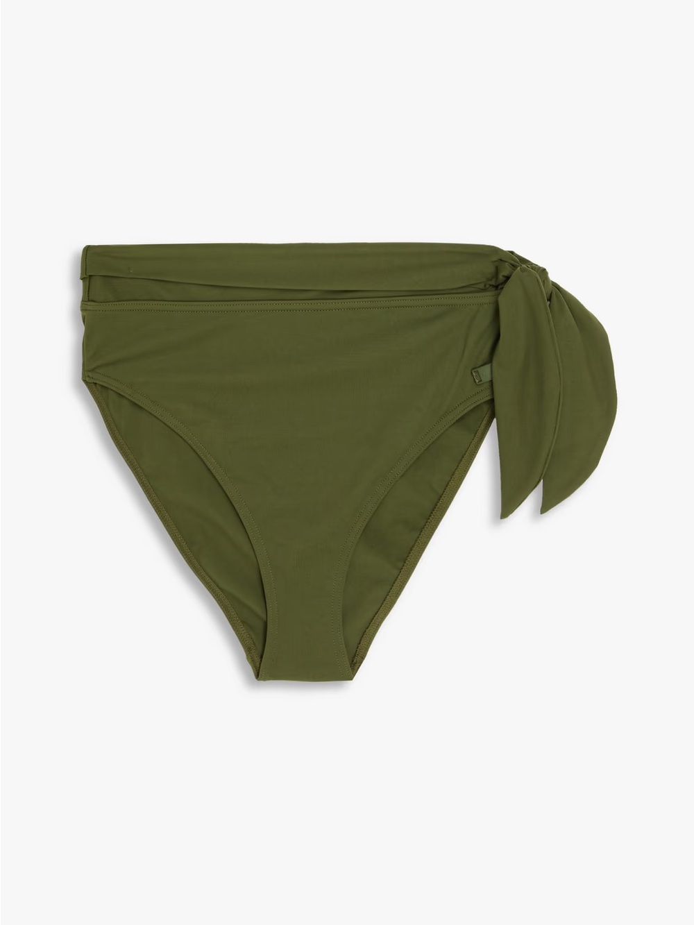 Zimmermann Olive Green High-Waist Bikini Bottom with Side Tie